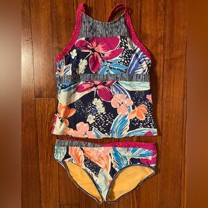 Athleta Girl Paradise Splash tankini and bikini bottom: XL/14